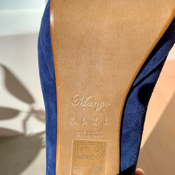 MANGO | 6 | BLUE SUEDE HEELS - Picture 5 of 5